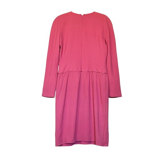 Vintage Carolina Herrera for Bergdorf Pink Wool Pink Zip Close dress size 10 - Picture 1 of 7